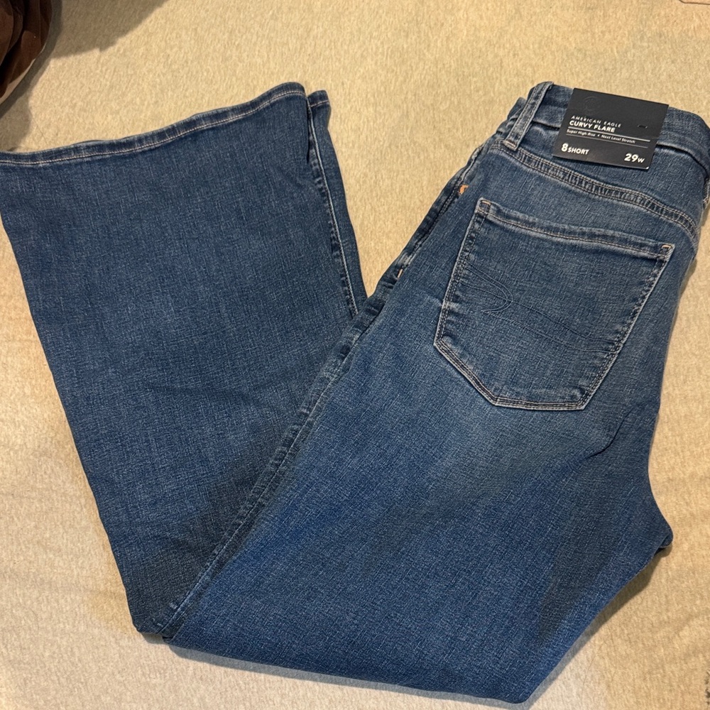 American Eagle Outfitters Curvy Flare Jeans 8 Short NWT